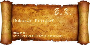 Bukszár Kristóf névjegykártya