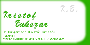 kristof bukszar business card