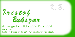 kristof bukszar business card
